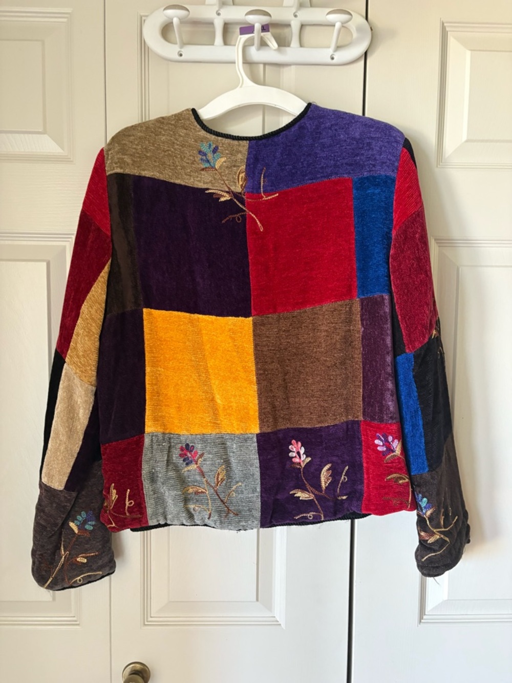 Alex Kim | Patchwork pattern embroidery floral jacket. Lined. Size Large. - Picture 6 of 9